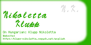 nikoletta klupp business card